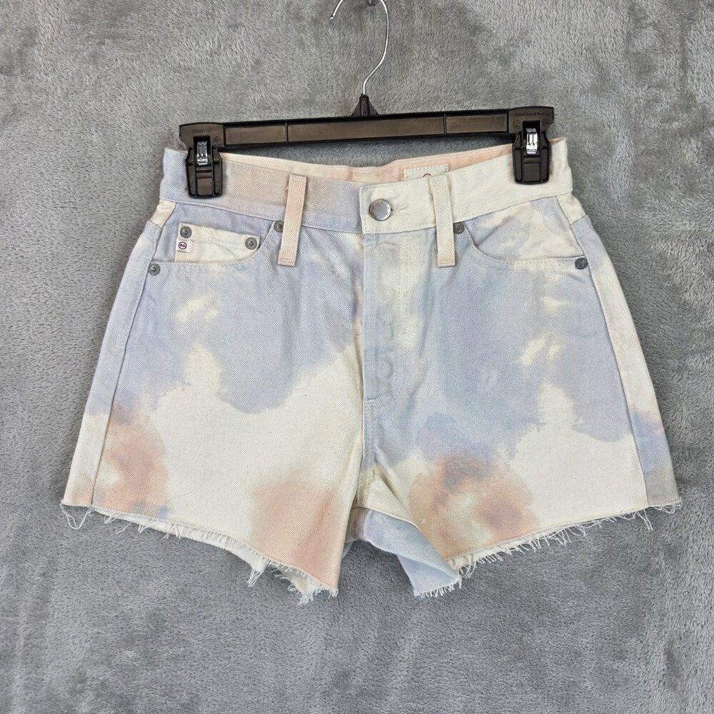 AG Adriano Goldschmied Shorts Womens 25 Pastel Tie Dye Alexxis High Rise Denim